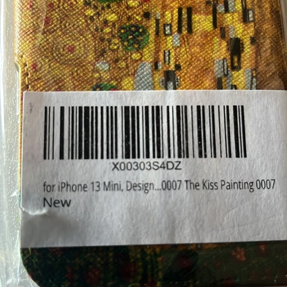 iPhone 13 Mini The Kiss Painting design phone case wallet New - Picture 4 of 6